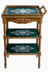 Emerald Elegance Tea Trolley